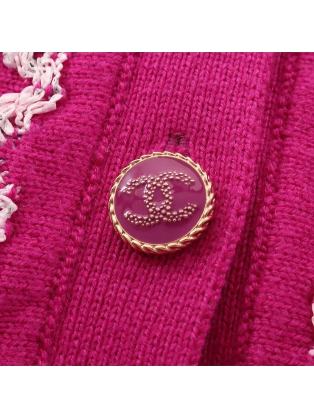 Chanel Cardigan CC Logo Button Cashmere